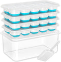 Modern Ice Cube Tray with Lid and Bin - 4 Pack for Daily Use