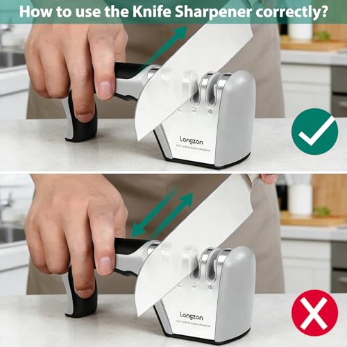 Modern Longzon 5-in-1 Knife Sharpener 4 Stage with for Daily Use