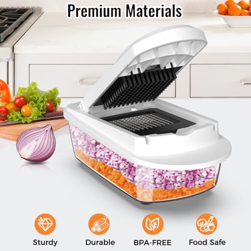 Eco-Friendly 8 Blade All-in-1 Vegetable Chopper Mandoline Slicer with Collection