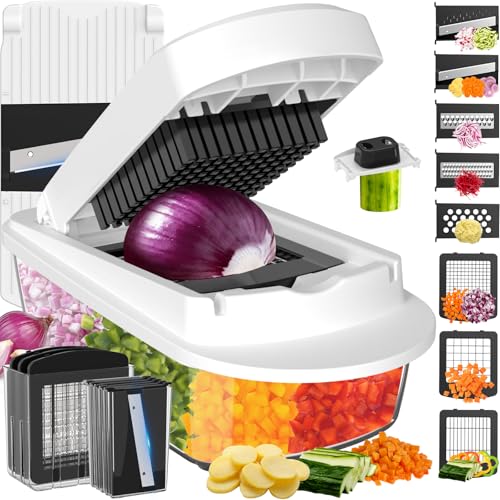Eco-Friendly 8 Blade All-in-1 Vegetable Chopper Mandoline Slicer with Collection
