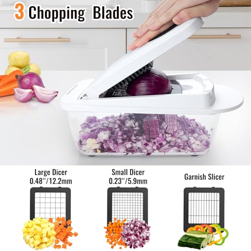Eco-Friendly 8 Blade All-in-1 Vegetable Chopper Mandoline Slicer with Collection