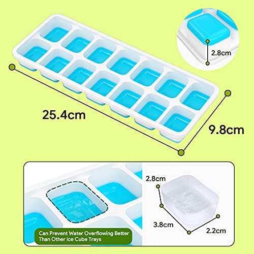 top-tier Ice Cube Trays 4 Pack, Airabc Silicone with Removable Collection