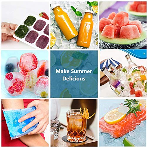top-tier Ice Cube Trays 4 Pack, Airabc Silicone with Removable Collection